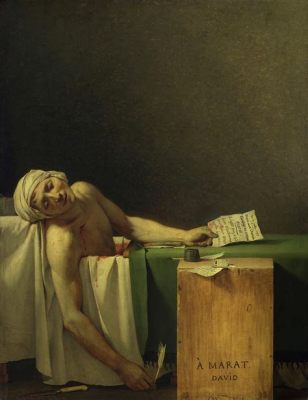 what does the painting death of marat depict the power of democracy?